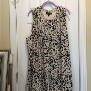 Lane Bryant animal print sleeveless button down